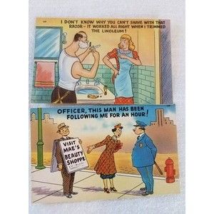 Lot of 2 Vintage Funny Postcards